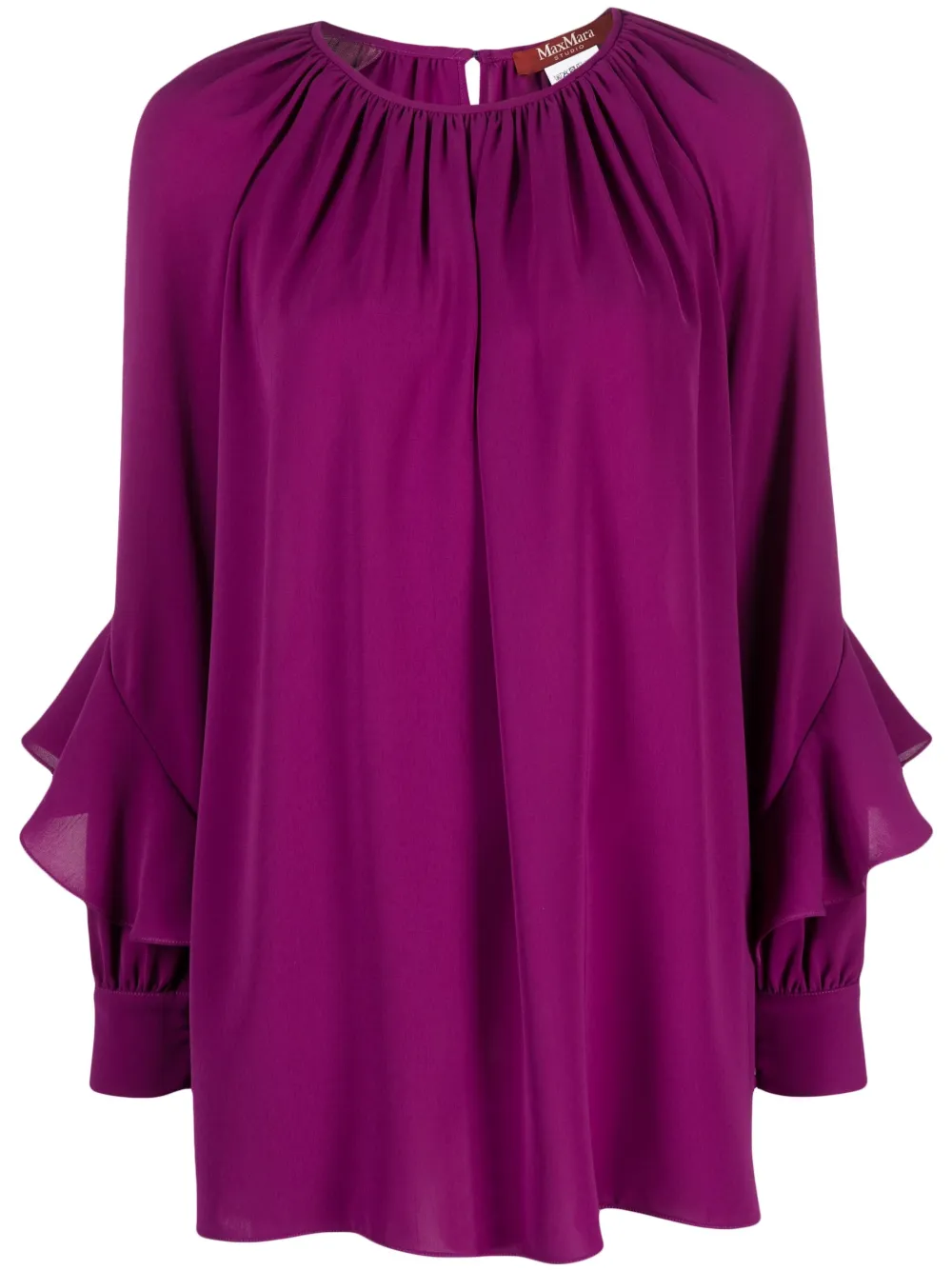 Max Mara Ombrosa Ruffled-detail Blouse In Pink