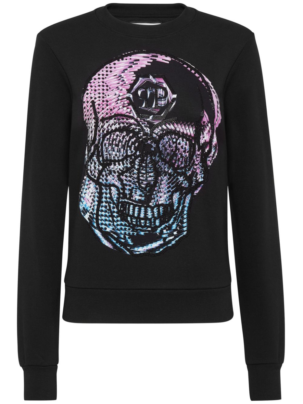 Philipp Plein Skull Crystal-embellished Sweatshirt In Black