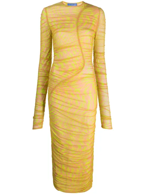 Mugler vestido de malla con estrellas estampadas