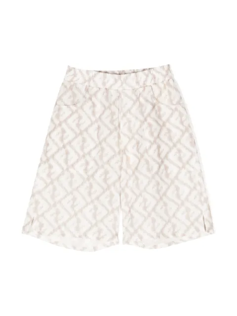 Fendi Kids FF-print linen bermuda shorts