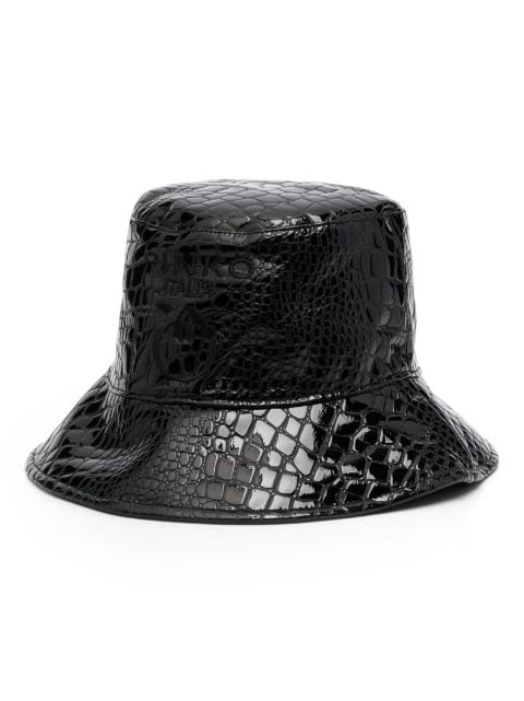 PINKO crocodile-effect bucket hat