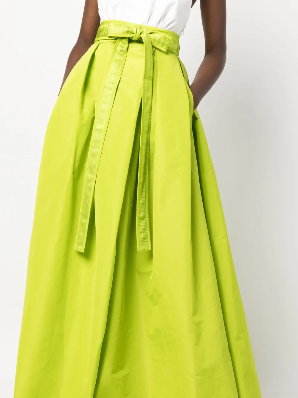 PINKO Pleated Taffeta Maxi Skirt Farfetch