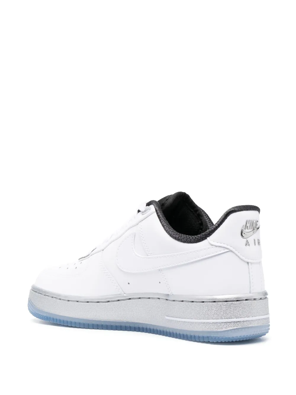 Nike Air Force 1 Mid-top Sneakers In 100 White-white-metallic Silver