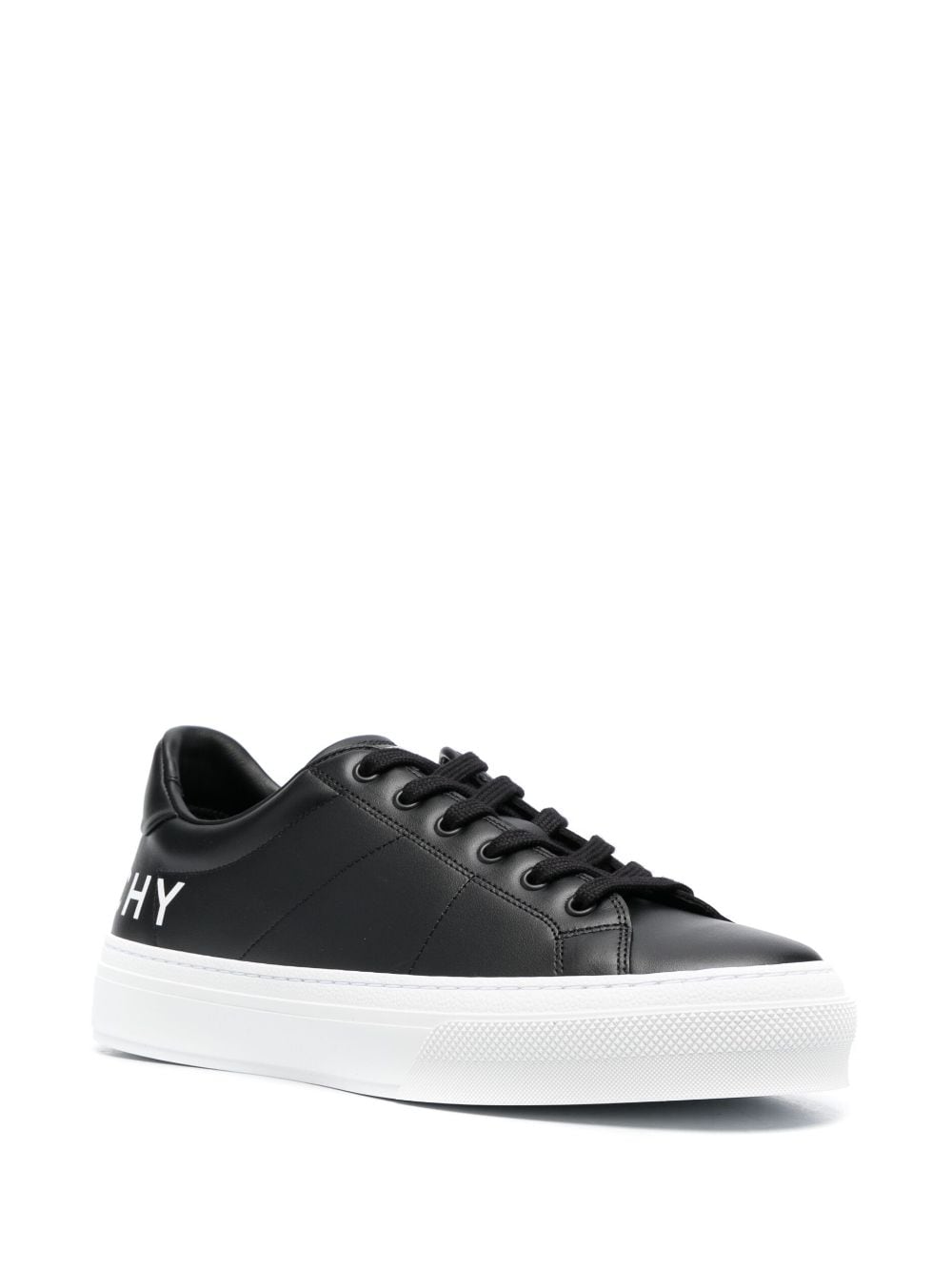 Shop Givenchy Logo-print Leather Sneakers In Black