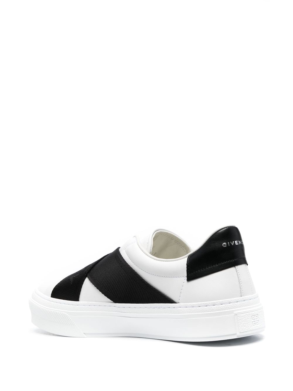 Shop Givenchy City Sport Leather Sneakers In 白色