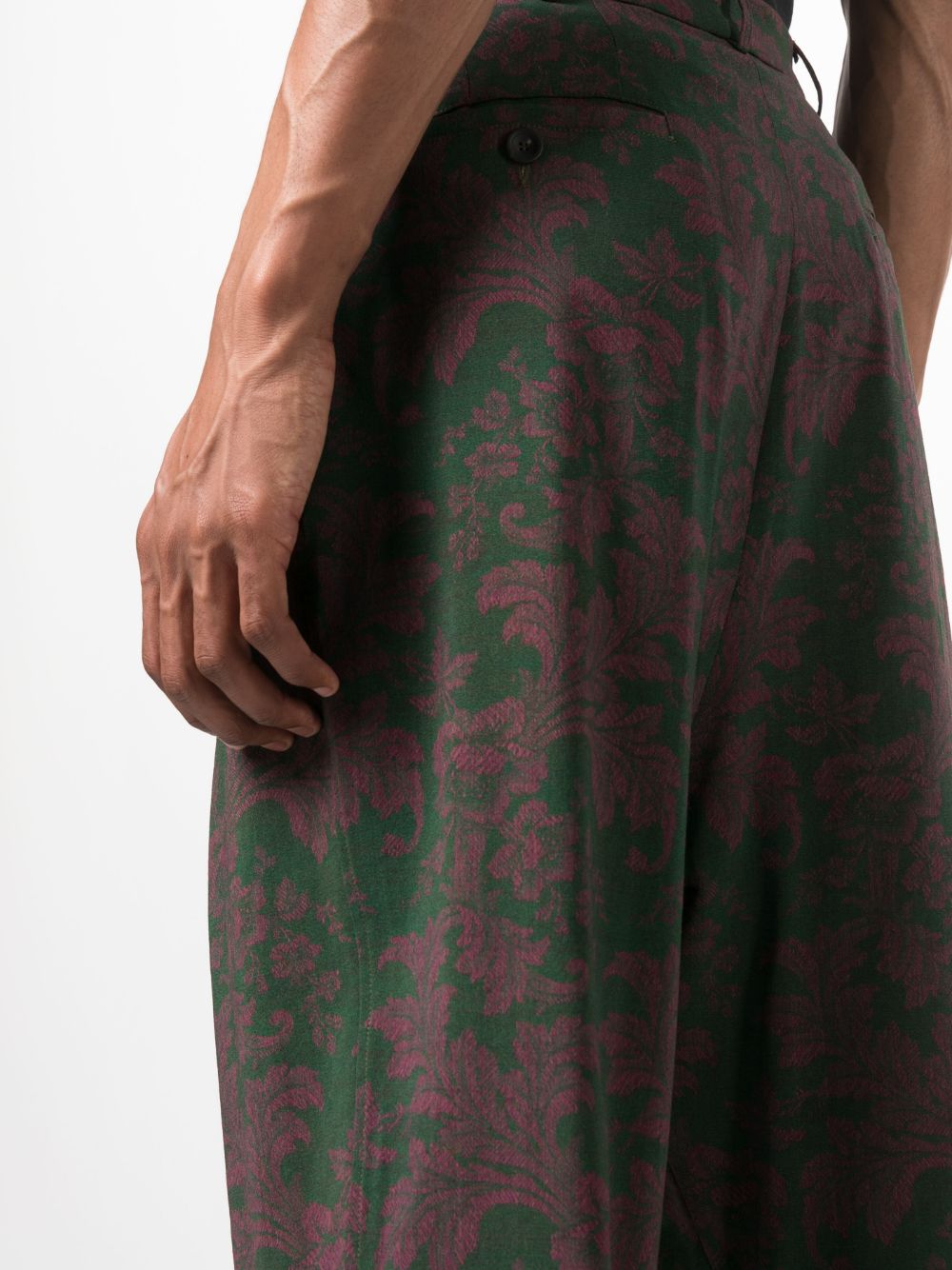 Shop Pierre-louis Mascia Floral-print Trousers In Green