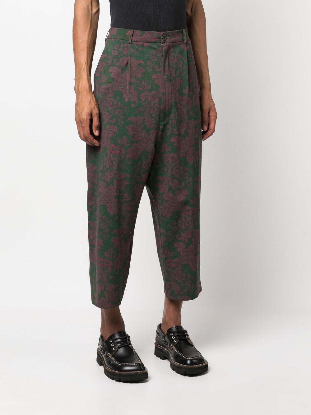 Shop Pierre-louis Mascia Floral-print Trousers In Green