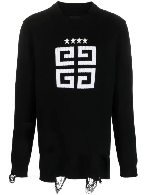 Givenchy Logo-print outlet Distressed Cotton Sweatshirt