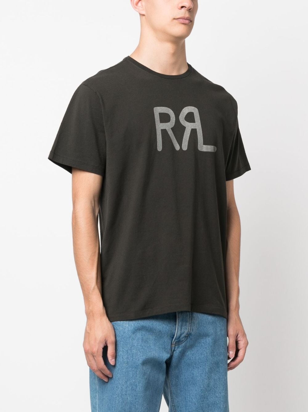 Shop Ralph Lauren Rrl Logo-print Cotton T-shirt In Schwarz