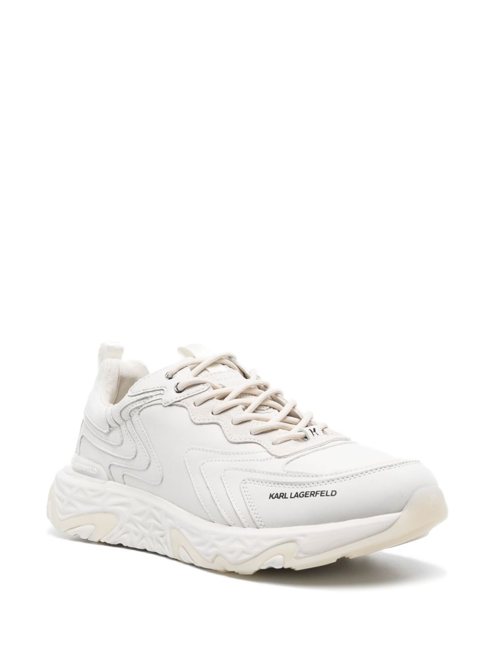 Shop Karl Lagerfeld Blaze Pyro Leather Sneakers In White