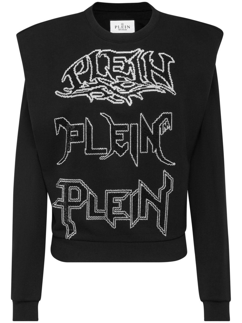 Philipp Plein logo-embellished layered sweatshirt – Black