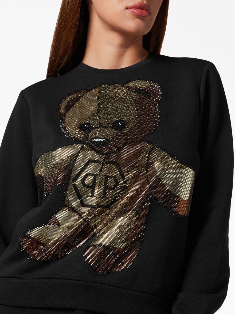 Philipp Plein Teddy Bear crystal-embellished sweatshirt Women