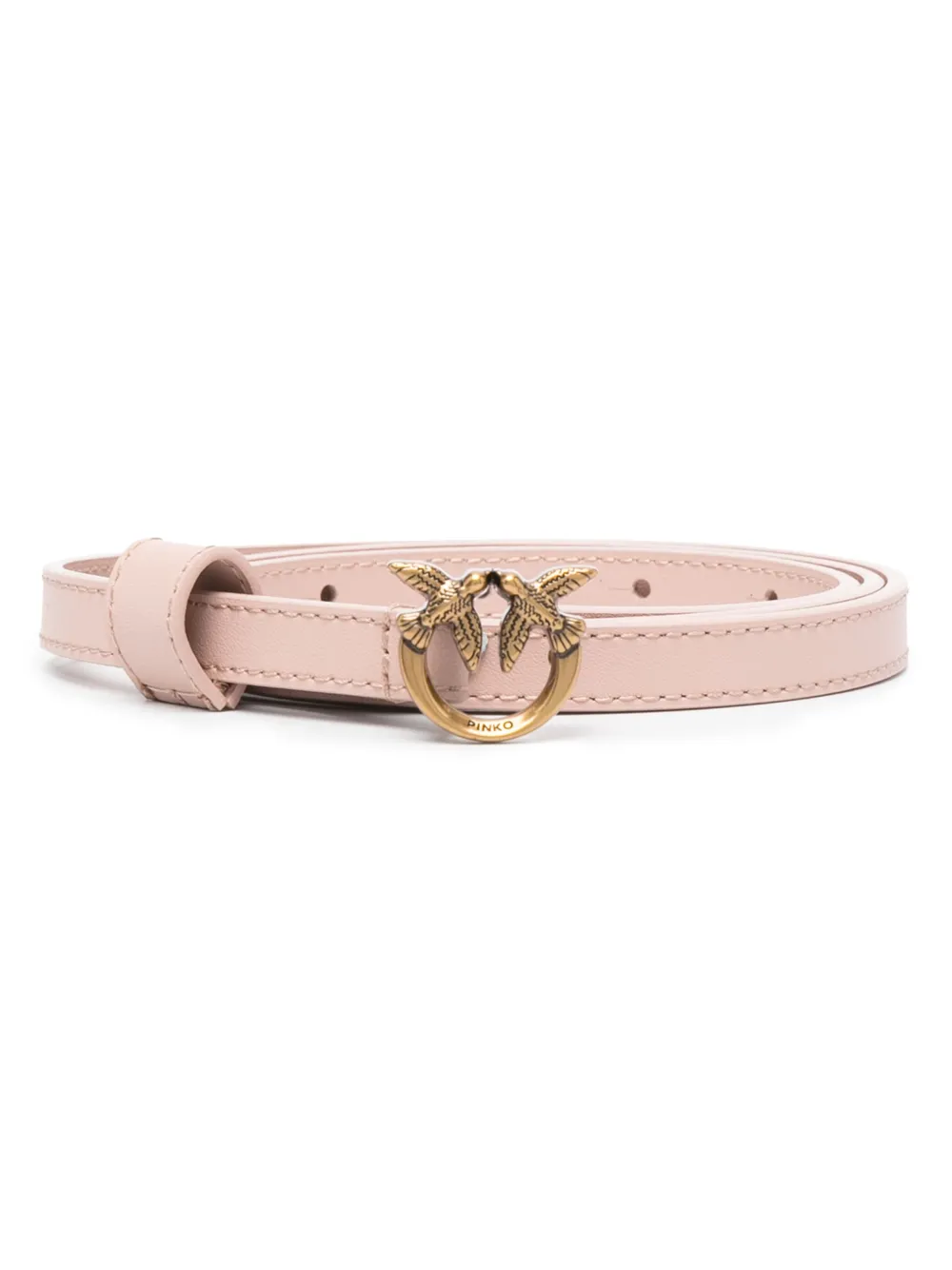 PINKO Love Birds pebbled leather belt | Pink | Image 1