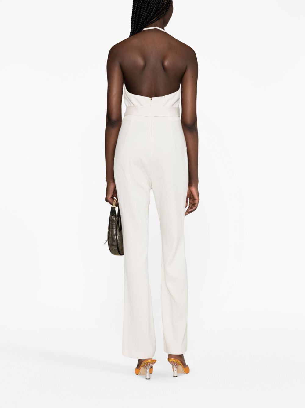 PINKO halterneck belted jumpsuit - Beige