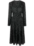 PINKO polka-dot-print belted midi dress - Black