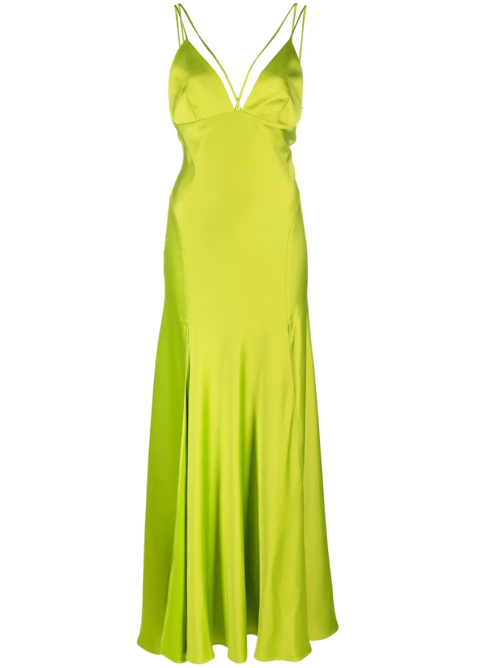 PINKO open-back satin gown | Green | Image 1