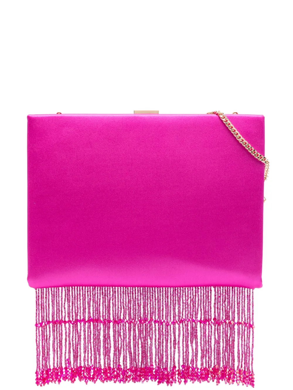 Pinko Fringed Clutch Bag In Pink