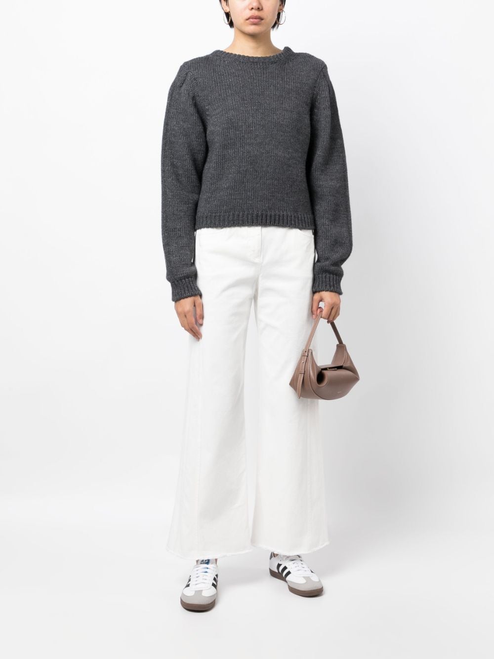 Shop Twp Mid-rise Flared Trousers In White