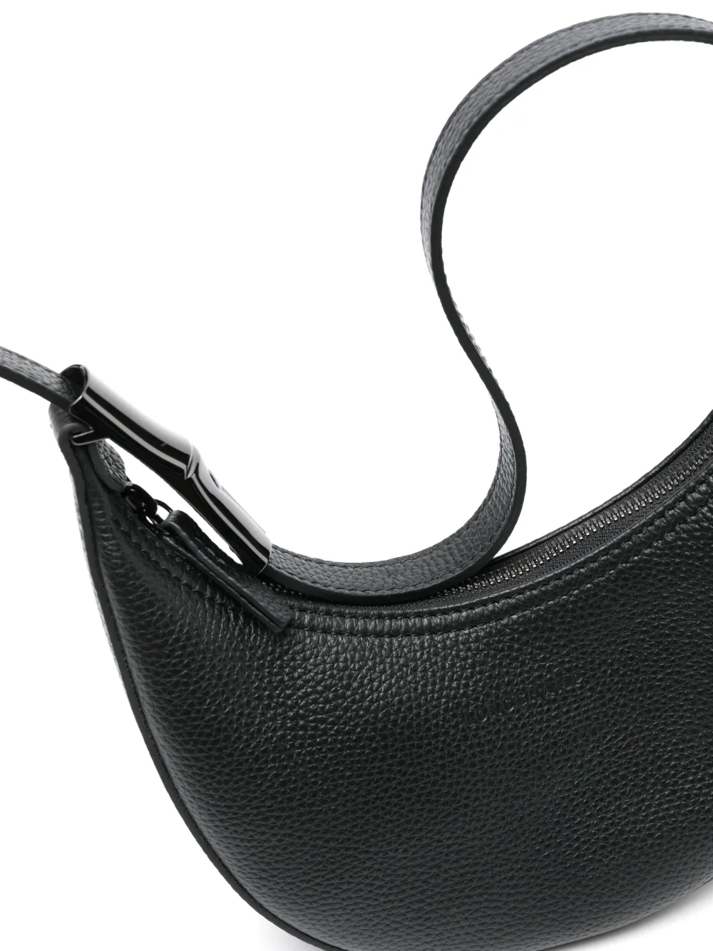 Shop Longchamp Small Roseau Essential Hobo Bag In Black