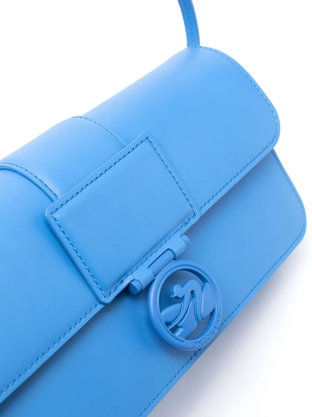 Longchamp Medium Box-trot Leather Shoulder Bag In Blue