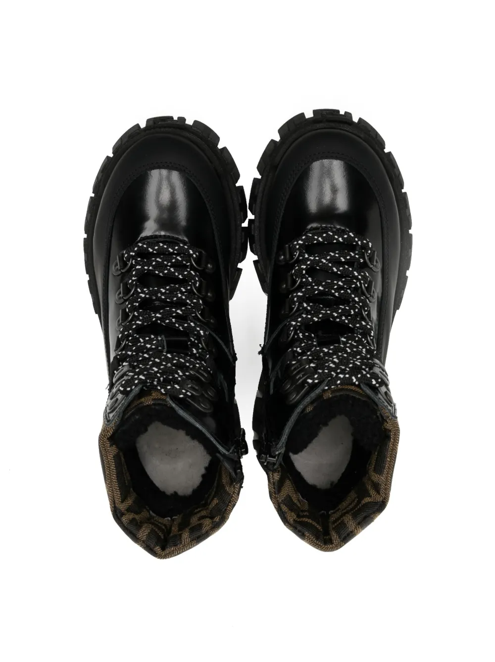 Fendi Kids Leren laarzen Zwart