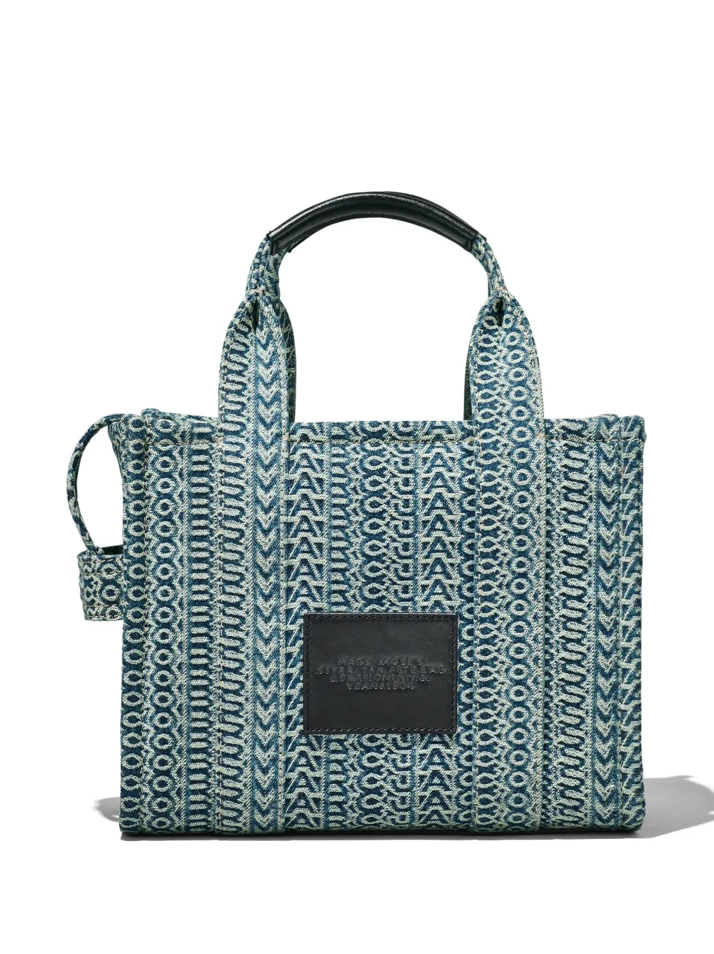 Shop Marc Jacobs The Monogram Jacquard Small Tote Bag In Blue