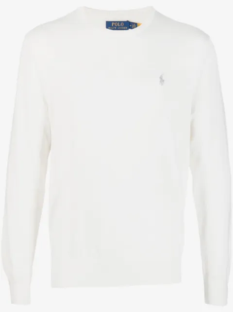 Polo Ralph Lauren embroidered-logo cotton-cashmere blend jumper