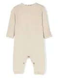 Patachou crochet-knit cotton romper - Neutrals