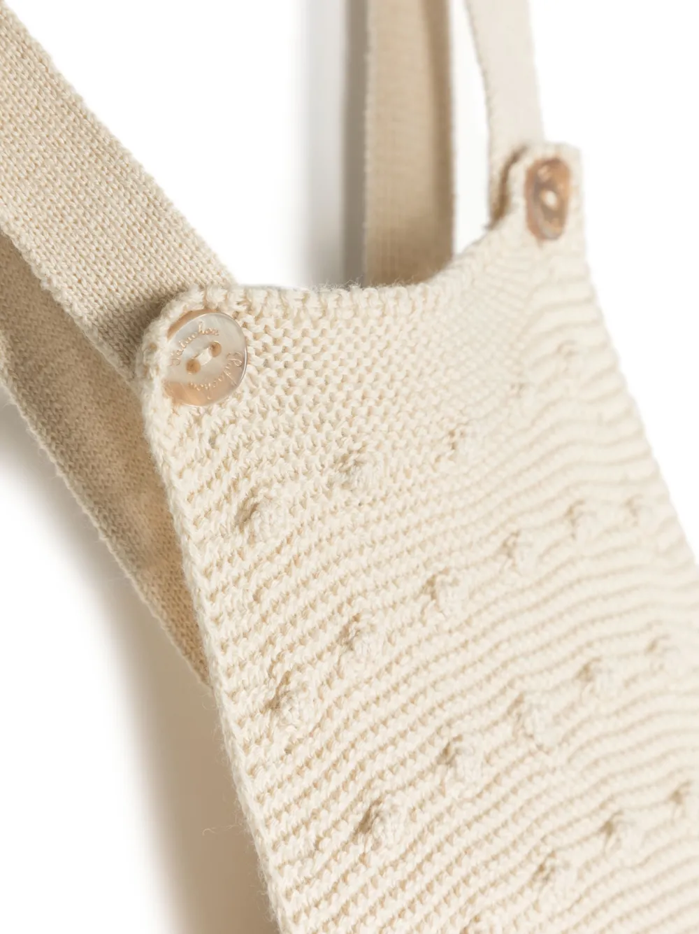 Patachou Criss-cross-straps Cotton Knit Romper In Neutrals