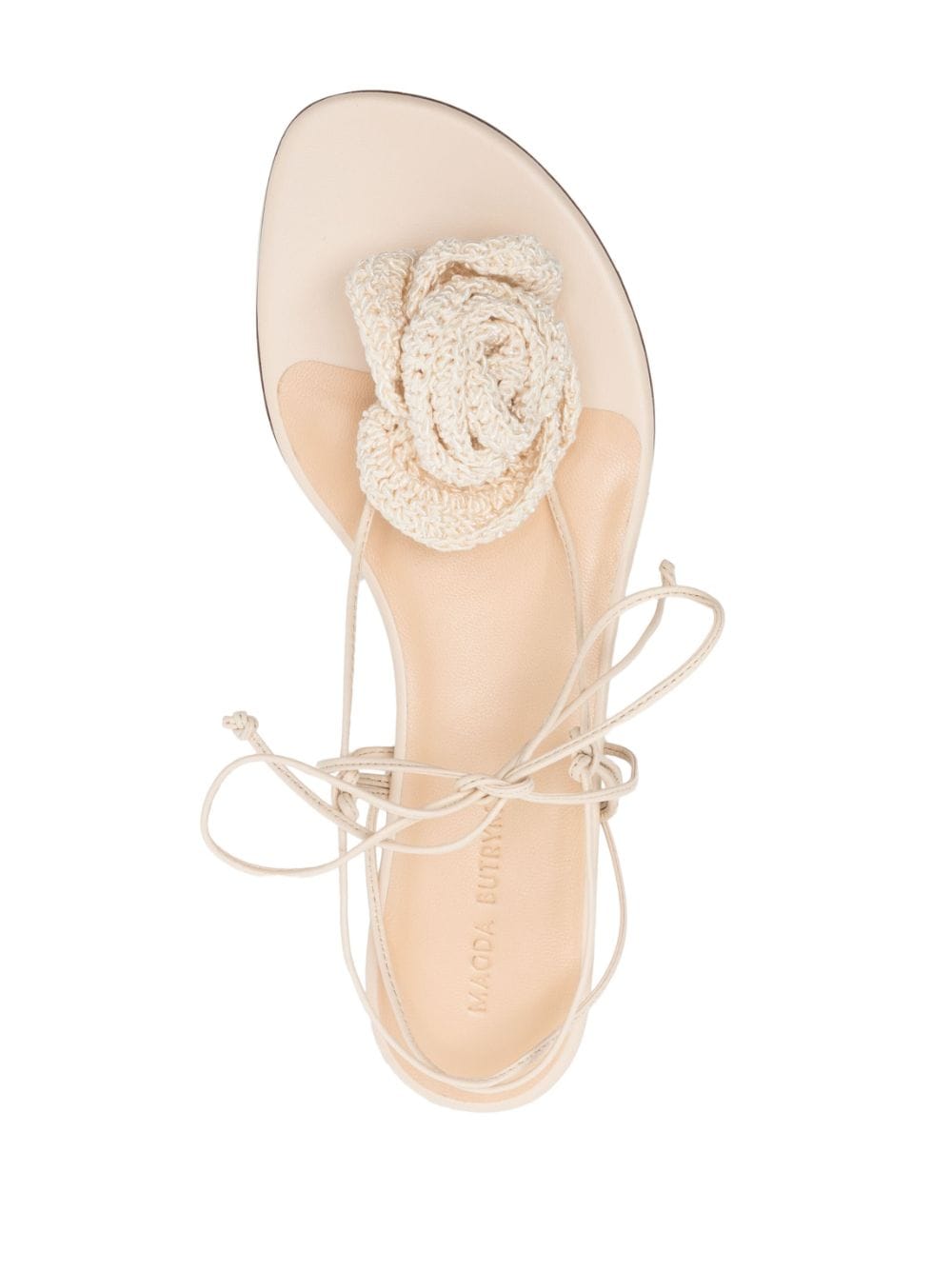 Shop Magda Butrym Flower Crochet-knit Sandals In Neutrals