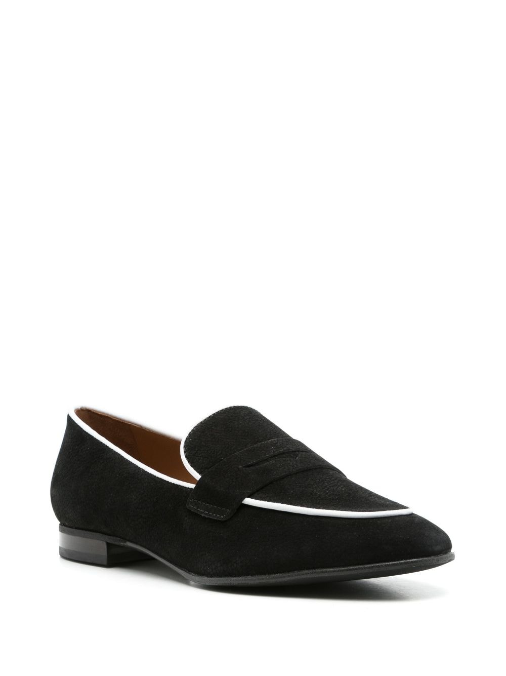 Shop Sarah Chofakian Lauren Penny-slot Leather Loafers In Black