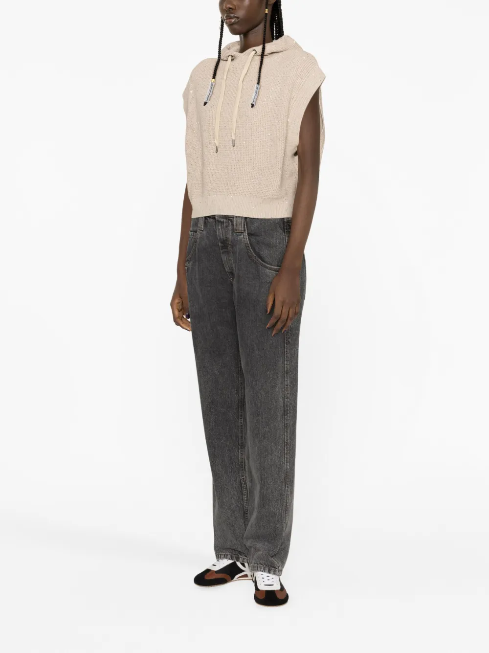 BRUNELLO CUCINELLI SEQUINED HOODED VEST