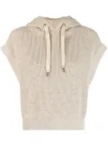 Brunello Cucinelli sequined hooded vest - Neutrals