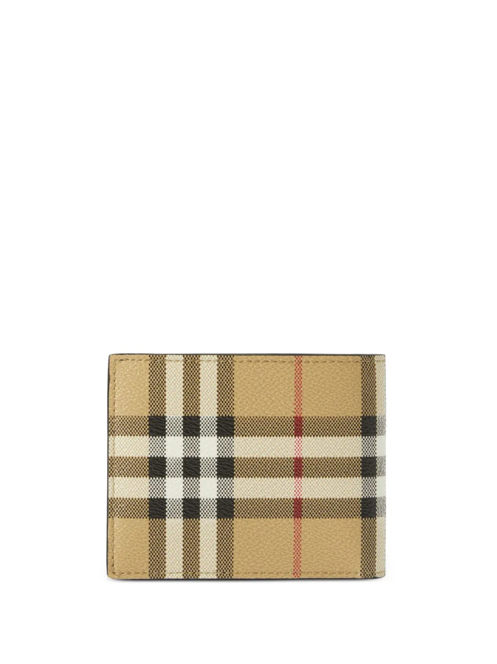Burberry Check and Leather Bifold ID Wallet - Beige