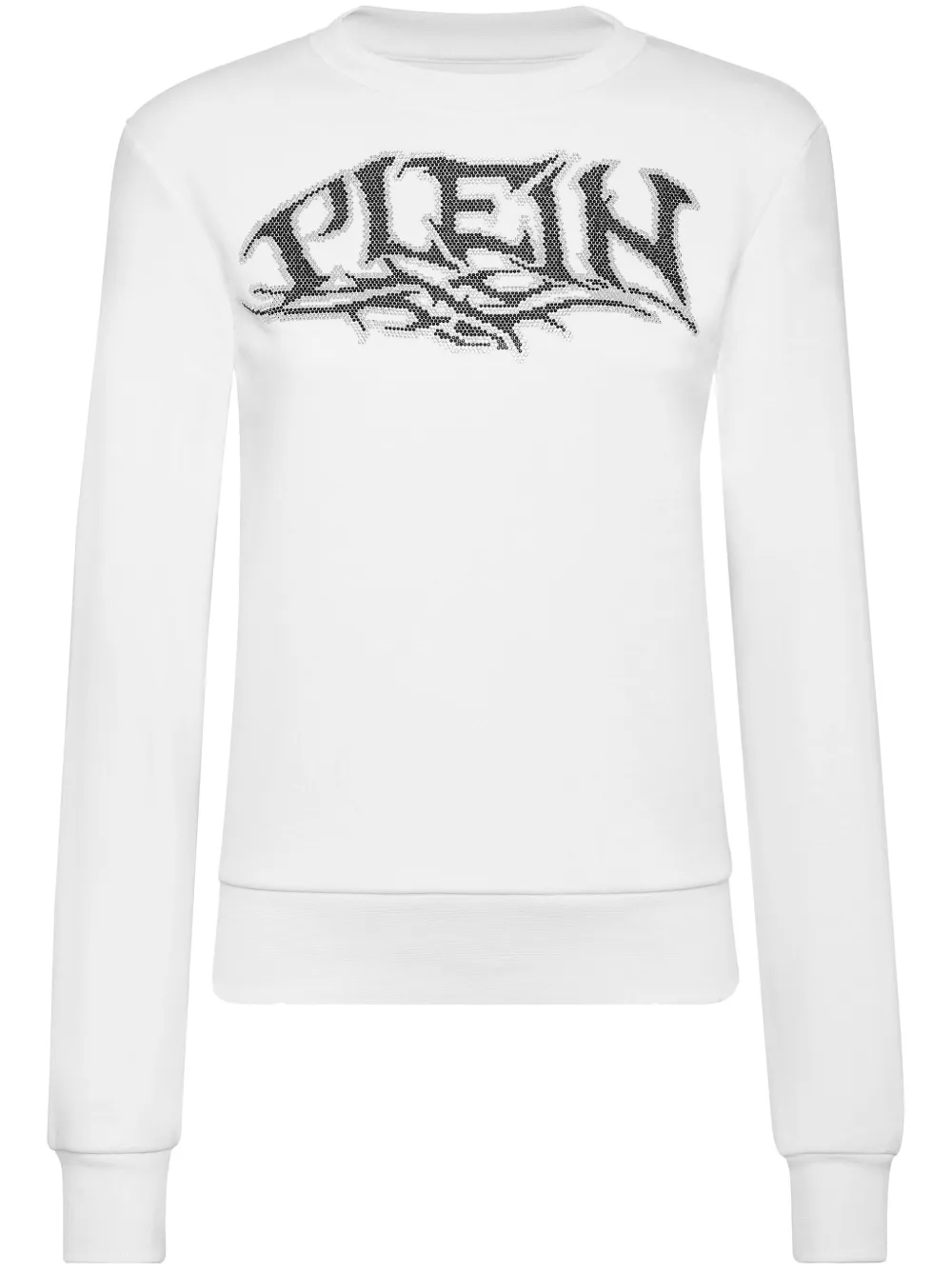 Philipp Plein logo-embellished cotton sweatshirt | White | Image 1