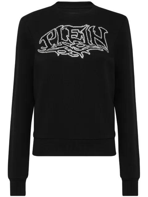 Philipp Plein سويت شيرت قطن مزين بشعار الماركة 