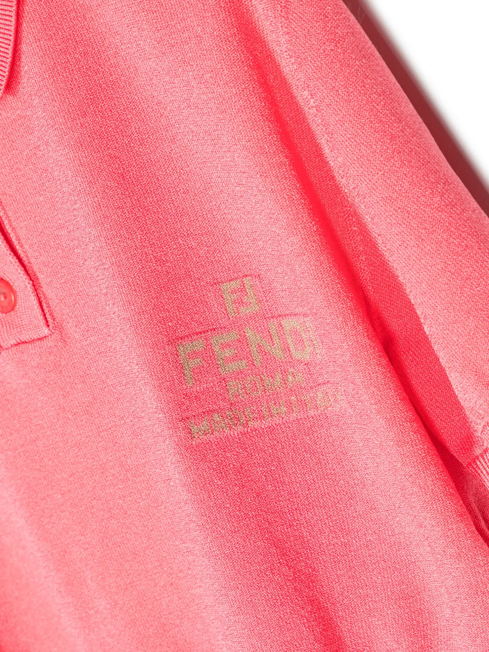 Shop Fendi Logo-print Polo Shirt In Pink