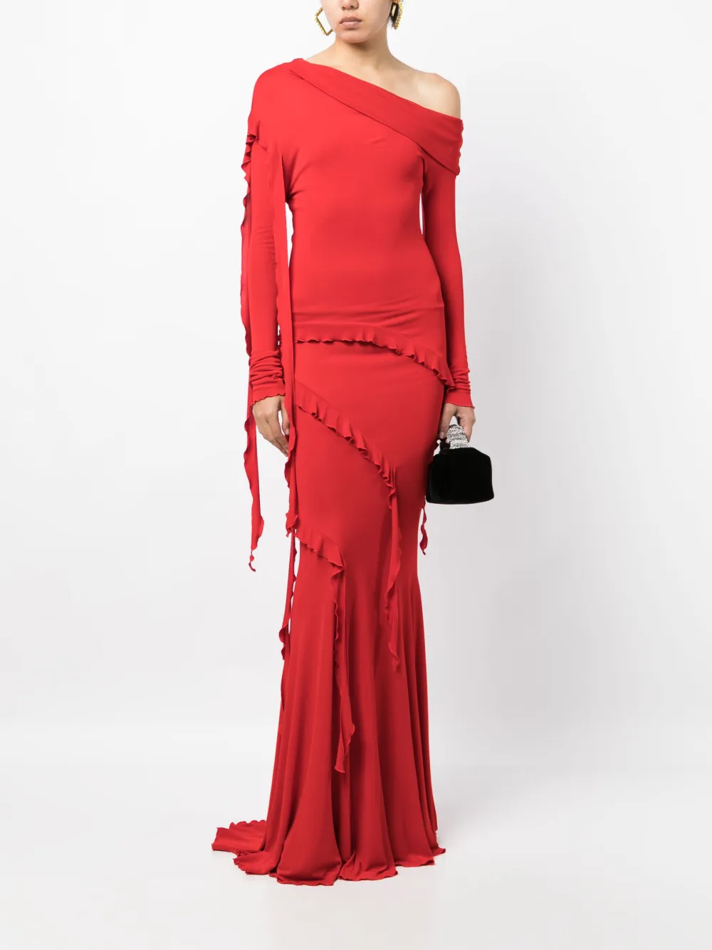 Blumarine Off-shoulder avondjurk - Rood
