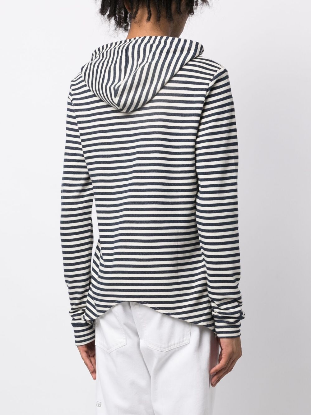 Shop Private Stock Striped Cotton Hoodie In White
