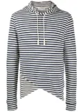 Private Stock striped cotton hoodie - White