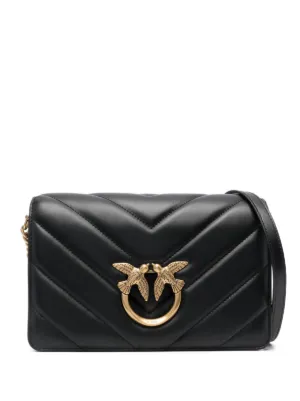 PINKO Mini chevron-quilted Click Love Bag | Black | FARFETCH