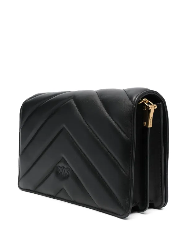 PINKO Love Quilted Leather Shoulder Bag | Black | FARFETCH