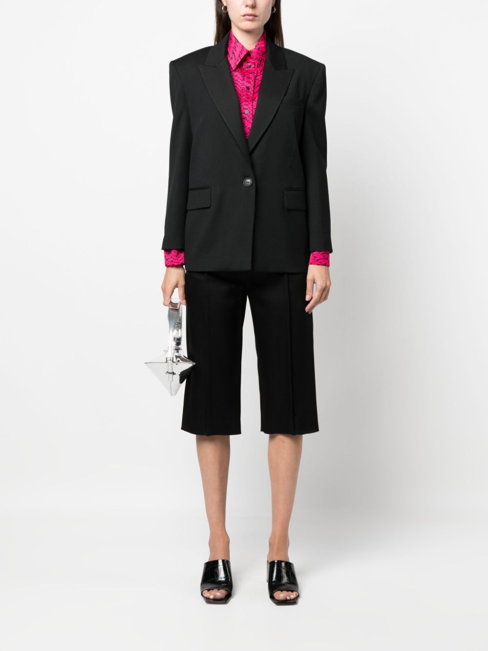 PINKO single-breasted wool-blend blazer - Zwart