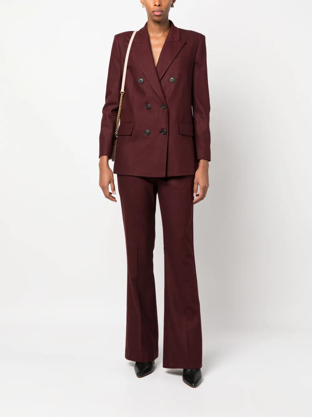 PINKO plaid-check double-breasted blazer - Rood