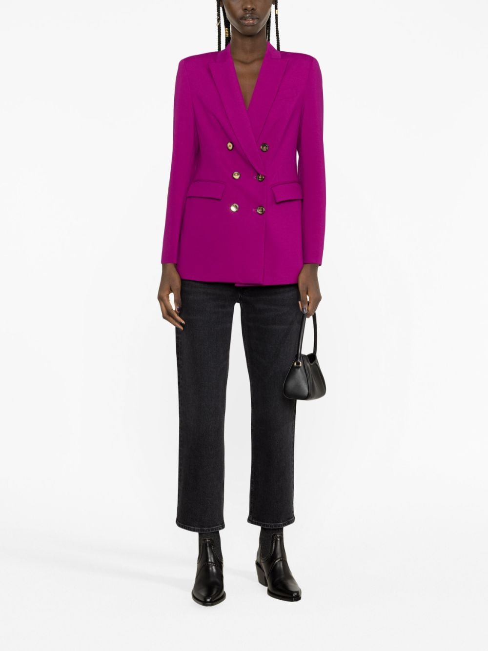PINKO V-neck double-breasted blazer - Paars