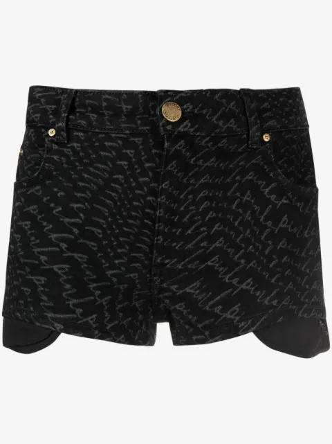PINKO logo-print denim shorts