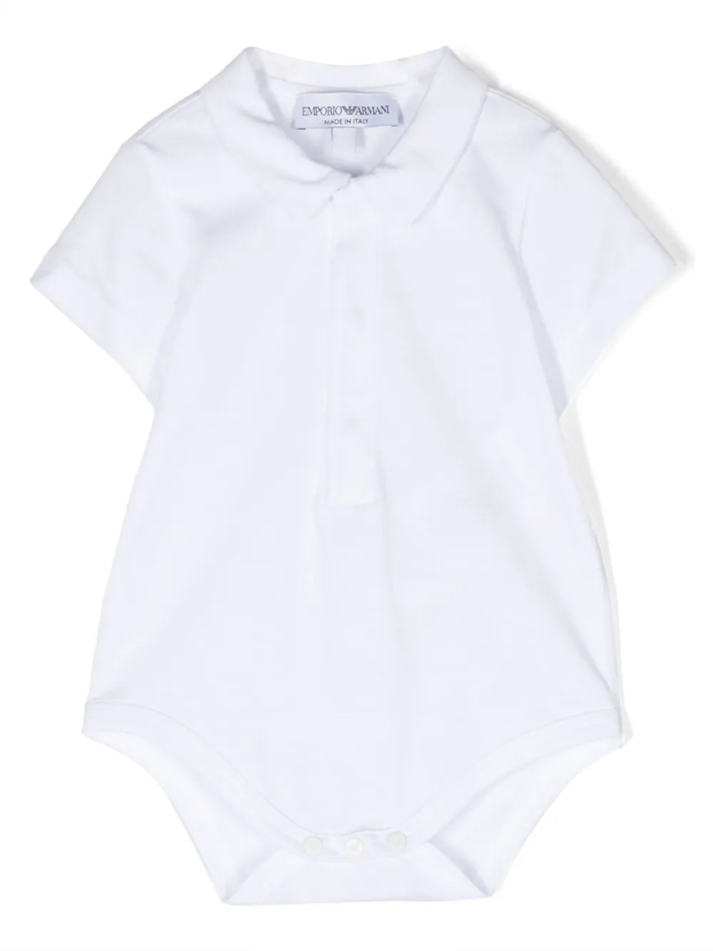 Emporio Armani Kids cotton body and linen romper set - Blauw