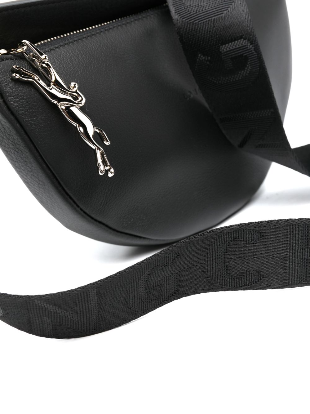 Shop Longchamp Smile Leather Crossbody Bag In Black