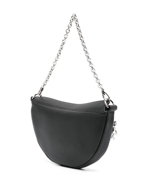 Longchamp black leather crossbody bag top