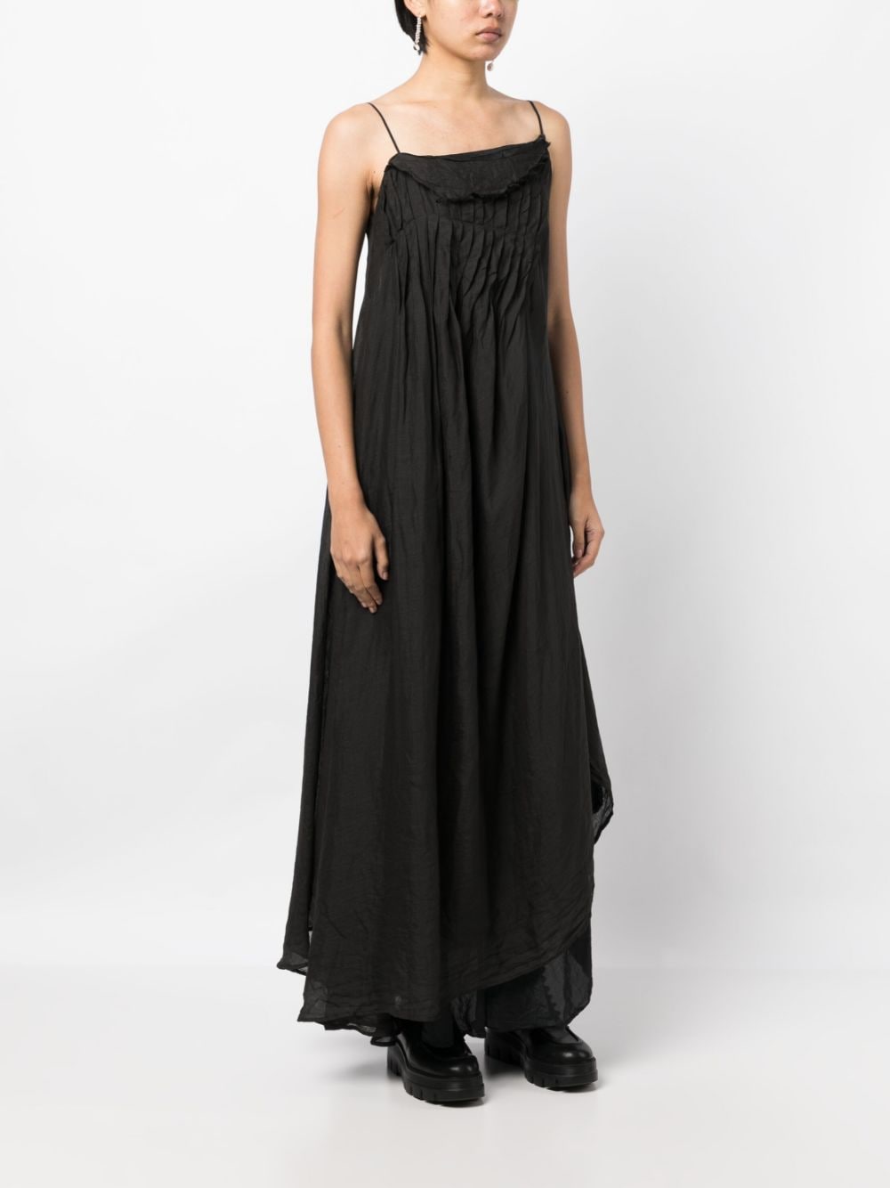 Shop Marc Le Bihan Asymmetric Long Dress In Schwarz